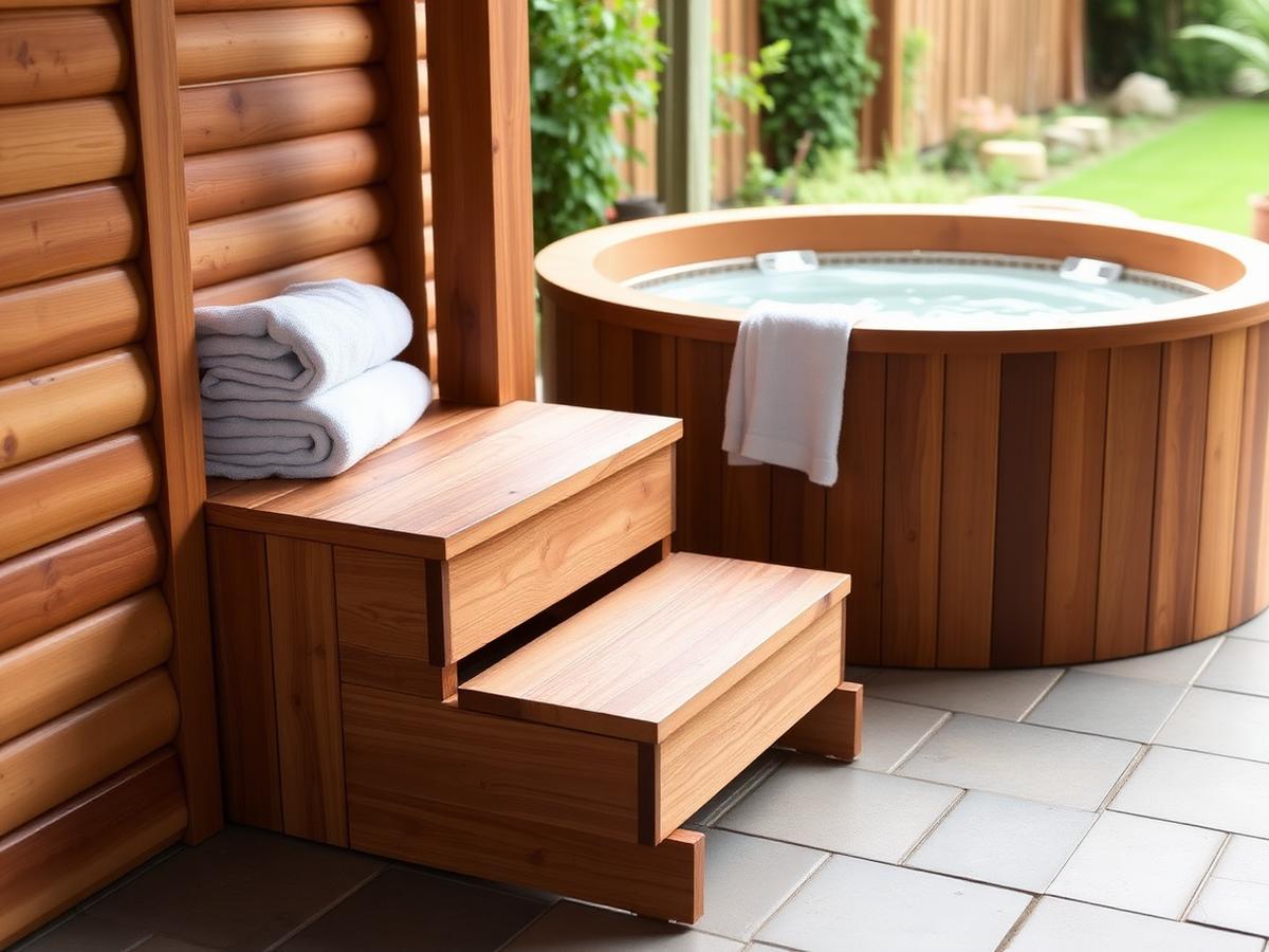 Matching cedar step unit